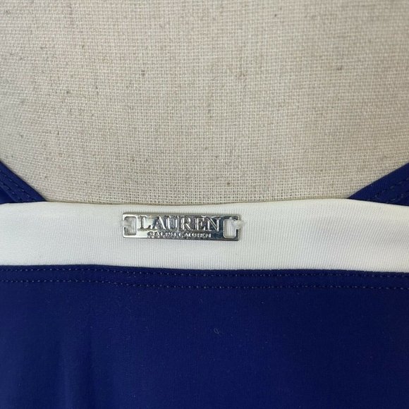 NEW Ralph Lauren SWIMSUIT One Piece Halter 16 Blue - Picture 5 of 8